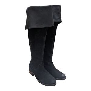 J. Jill Size 7.5‎ Suede Leather OTK Boots Black BTS049481